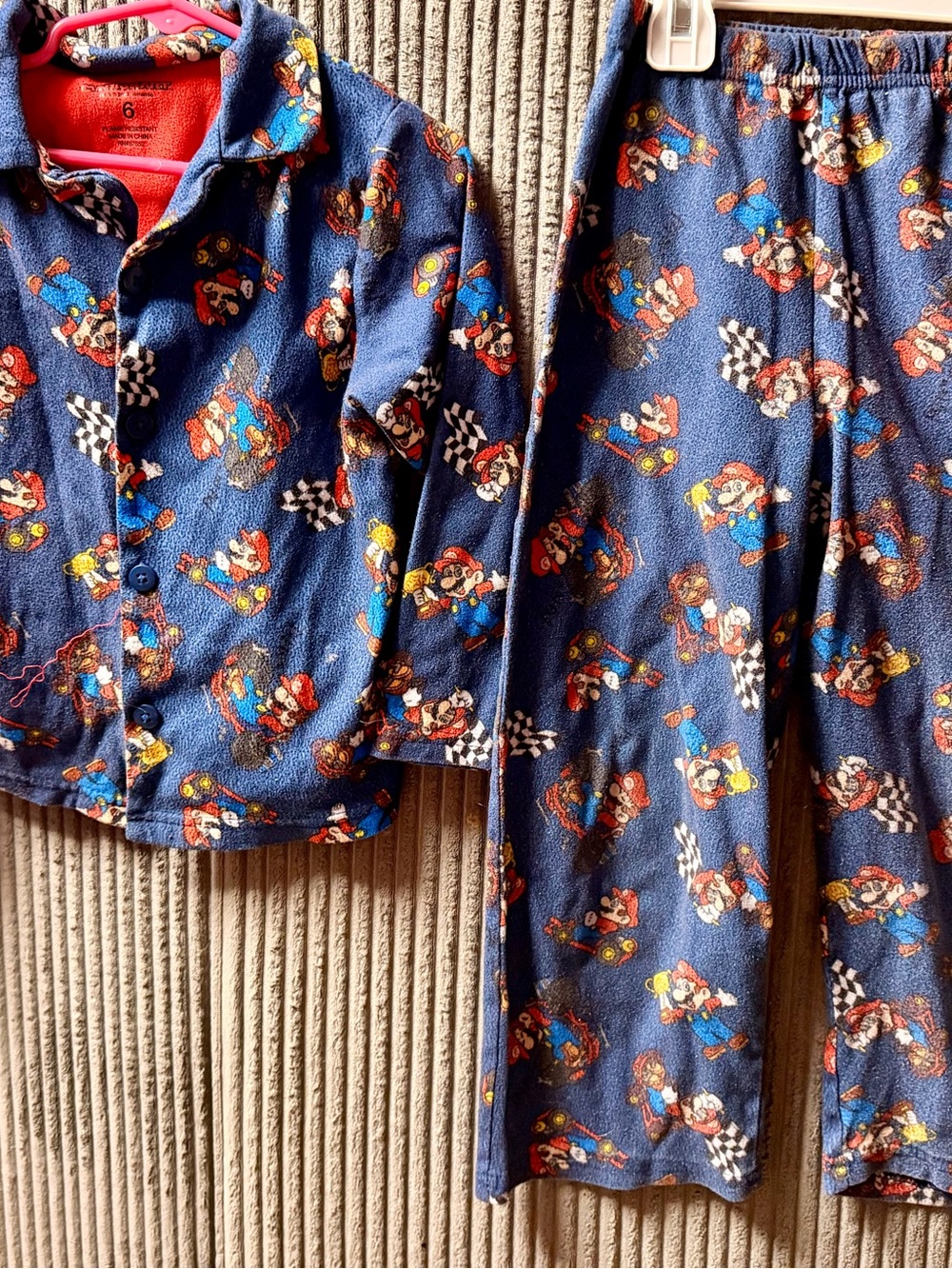 Nintendo Boys Navy Blue Mario Racing Pajama Set